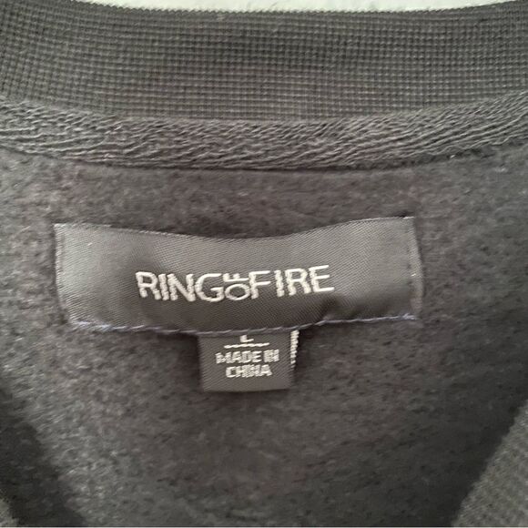 Ring of Fire Men’s Fleece Lined Girl Printed Long Sleeve Crew Neck Sweatshirt L - Picture 2 of 3